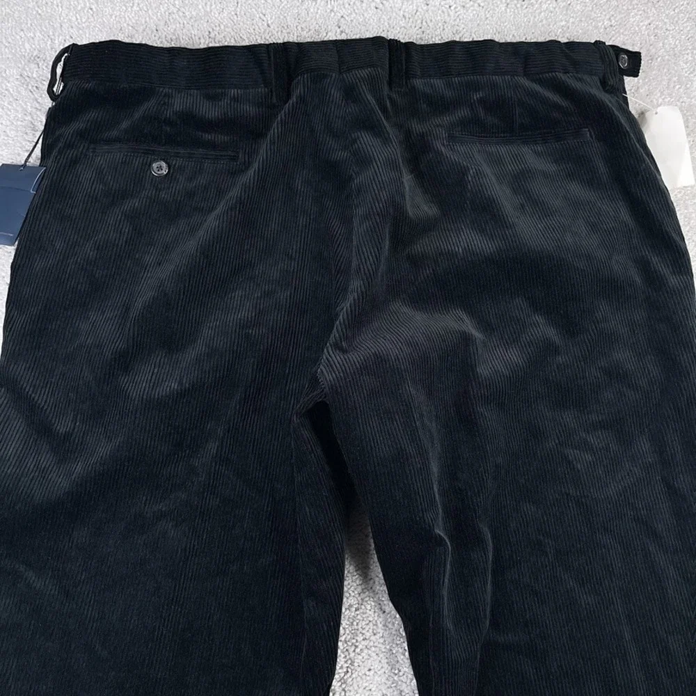VINTAGE Polo Ralph Lauren Pants Mens 40 Black Corduroy Unhemmed Italy NEW NWT‎
